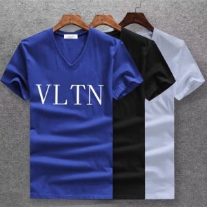 ヴァレンティノ 偽物VALENTINOお買い得得価半袖Tシャツ飽きの来ないポイント男性用ブラックホワイトブルー