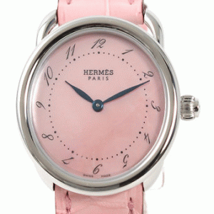 新鮮なエルメス 可愛いピンク時計 コピー AR5210.214.MRP アルソー アリゲーターレザー ピンクシェル 女性用ファション美品