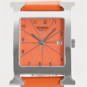 海外限定カラーエルメス 腕時計偽物Hウォッチコピー HH1.810.830/WOR レザー オレンジ マキシム 大人気定番品