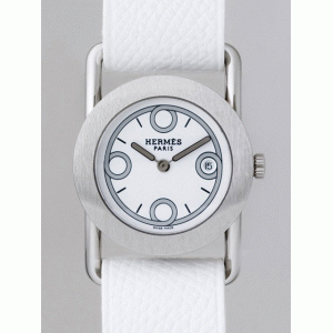 HOT100%新品エルメス 時計 コピー BR1.210.130/UBC1 バレニア ロンド SS 白皮 ホワイト流行腕時計