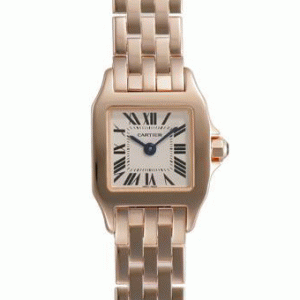 カルティエ サントス シンプルな時計 W25077X9 ミニサントス ドゥモワゼル ホワイト素材が良いゴールド
