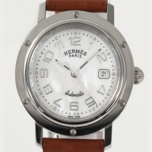 NEW人気商品!エルメス クリッパー腕時計海外限定 コピー CL5.410.212/VBA オートマチック ナクレ レザー ブラウン/ホワイトシェル お仕事時計