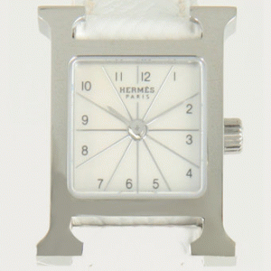 高端型押しエルメス Hウォッチ コピー HH1.110.212/UBCオシャレ レザー ホワイトシェル レディースミニ腕時計