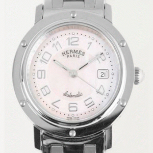 海外セレブ人気！エルメス クリッパー 腕時計 CL5.410.214/3831 オートマチック ナクレ ピンクシェル ボーイズ プッシュ式バックル最高品質入荷
