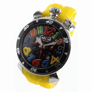 大注目！ガガミラノ クロノ48mm 素敵な時計コピー 6050.2 ラバー イエロー/ブラック