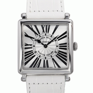 フランクミュラー マスタースクエアー 静謐なデザイン 6002MQZ レザー調腕時計シルバー