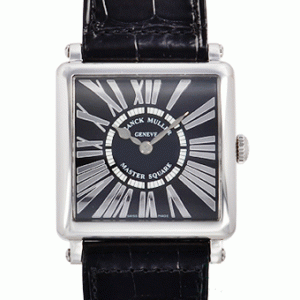フランクミュラー マスタースクエアー シンプルなデザイン 6002MQZ RELIEF ブラック上質レザー調時計