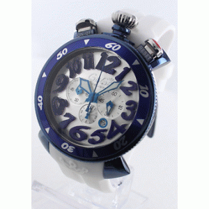 個性派に欠かせない定番ガガミラノ クロノ48mm スーパーコピー 6053.1 ラバー ホワイト/シルバーお買い得腕時計