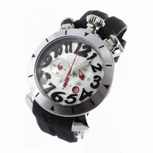 今季気になる!ガガミラノ クロノ48mmセレブ愛用時計 コピー 6050.7 ラバー ブラック/シルバー 美しさアイテム