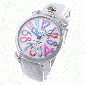 【2018更新】ガガミラノ マニュアーレ48mm 腕時計コピー個性的なデザイン 5010.9 手巻き スモールセコンド レザー ホワイト メンズ