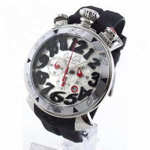 今年で最後!ガガミラノ クロノ48mm 顧客セール大特価時計コピー 6050.7 ラバー ブラック/シルバー メンズ