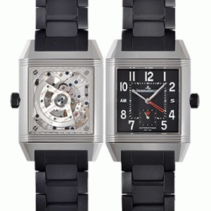 世界一安い美品ジャガールクルト レベルソ 腕時計レディース Q700867P スクアドラホームタイム ブラックカップル用