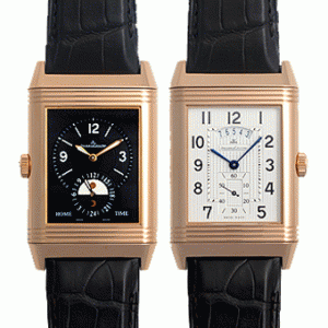 最良ジャガールクルト レベルソ 素晴らしい黒の腕時計 Q3742420 グランドレベルソ デュオデイト