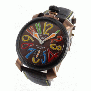 ヨーロッパ風ガガミラノ時計 マニュアーレ48mm 超可愛い個性 5016.5 手巻き スモールセコンド レザー ブラウン男子用