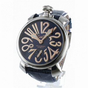 ガガミラノ 絶対に人気が出る時計マニュアーレ48mm新作コピー 5010.5 手巻き スモールセコンド 最新レザー ブルー