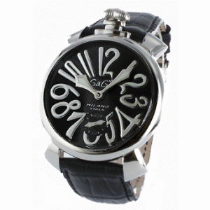 質の高いブランドガガミラノ時計 マニュアーレ48mmコピー 5010.4 手巻き スモールセコンド 最高上質レザー ブラック