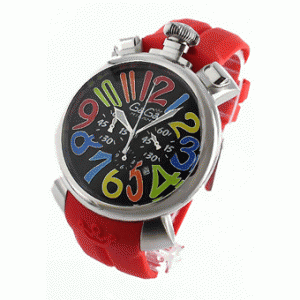 ガガミラノ クロノ 一躍有名にした時計48mm 超個性ファション 5050.2 ラバー レッド/ブラック