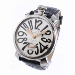 今年はトレンドガガミラノ マニュアーレ時計48mm最安値定番 5010.7 手巻き スモールセコンド レザー ブラック/シルバー
