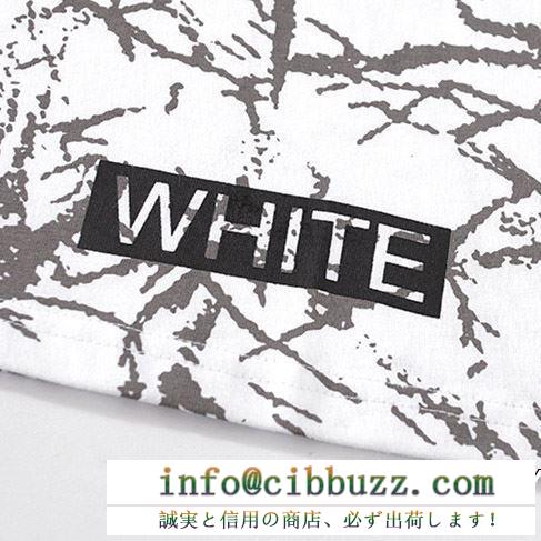 暑い真っ夏に適合するスタイル 2019春夏用 off-white オフホワイト 半袖tシャツ off-white 2色可選