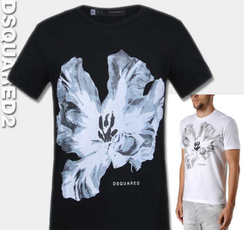 プチプラファッション通販 dsquared2 ディースクエアード メンズ 半袖tシャツ アイリスプリント 3色可選.