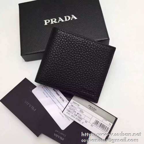 大人気PRADAプラダコピー 短財布 メンズsaffiano 2mo114 053二つ折りメンズ財布型押しレザー ブラック