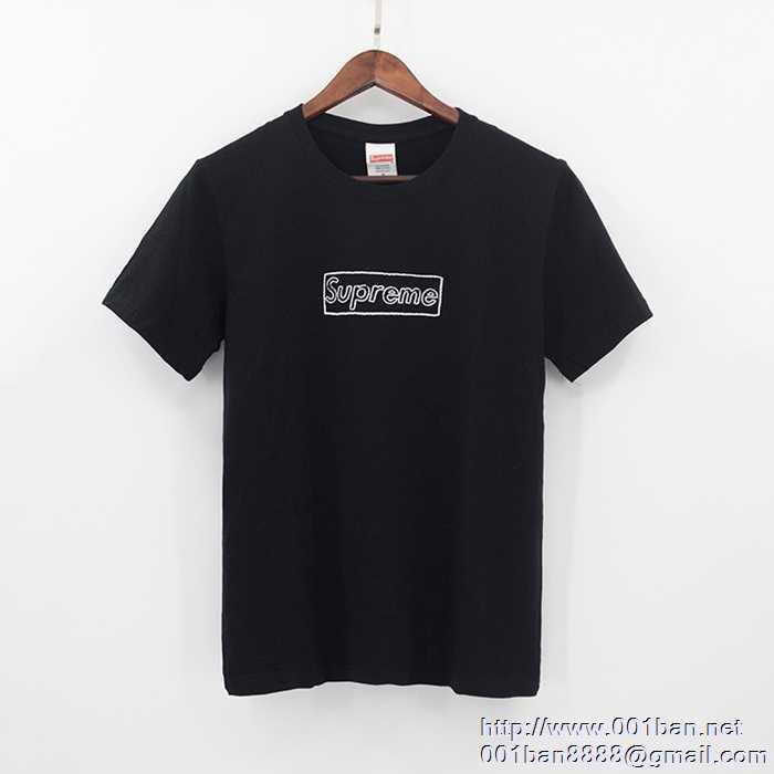 17SSオススメSUPREME×KAWS box logoシュプリーム supremeコピー品 半袖tシャツ ブラック ホワイト 2色可選