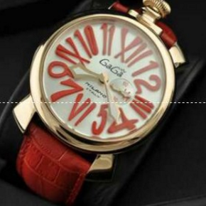 大人気アイテム　ガガミラノ　コピー　腕時計 GaGaMILANO 日本製クオーツ マヌアーレ クロノ 48 SS(PVD) ステンレス 男性用腕時計 クォーツ　オレンジ.