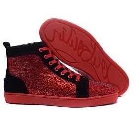大人気モデルChristian Louboutinクリスチャンルブタン偽物スニーカー ハイトップシューズ　メンズハイカット　靴　赤色