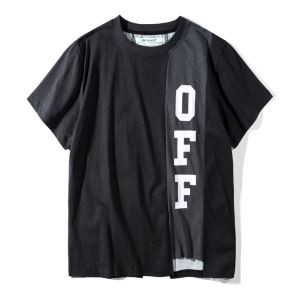 ブラックのOff-Whiteオフホワイトコピー激安のメンズの2018新作クルーネック半袖Tシャツスーパーコピー通販品