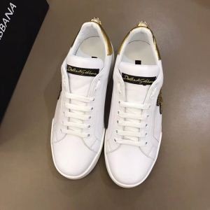 注目度高い Dolce&Gabbana Portofino Sneakers スニーカー ドルガバ 新作 男性靴 優秀な耐久性 カジュアル シューズ 白