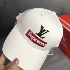 爽やかさNo.1お得人気 Louis Vuitton Supreme コピー キャップ 新作 ホワイト 赤色 帽子 カジュアル シュプリーム Hat Cap