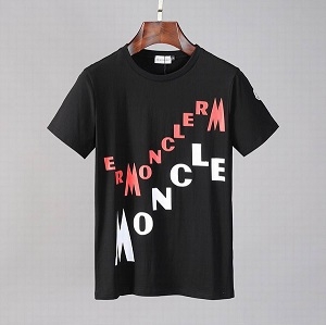 春夏ブランド新品ファッション  MONCLER 通販Ｔシャツコピー 赤と白の文字のロゴ 目を引く存在感抜群  黒白