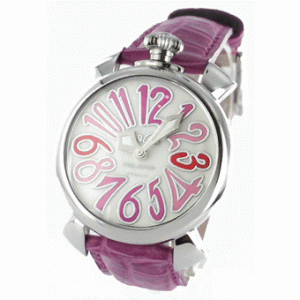 個性的なガガミラノ 時計偽物 マニュアーレ40mm 5020.6 レザー ピンク/ホワイトシェル 高級レザー