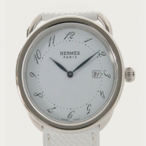 【HOT最新】エルメス 時計セール AR5.710.130/UBC アルソー レザー白の腕時計