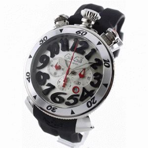 ガガミラノ 復刻時計クロノ48mm  6050.7 ラバー ブラック/シルバー限定セール日本だけ